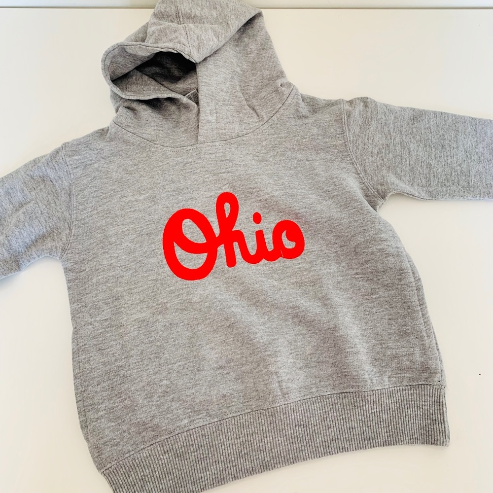 Script OHIO Sweatshirt, Hoodie kids 2t